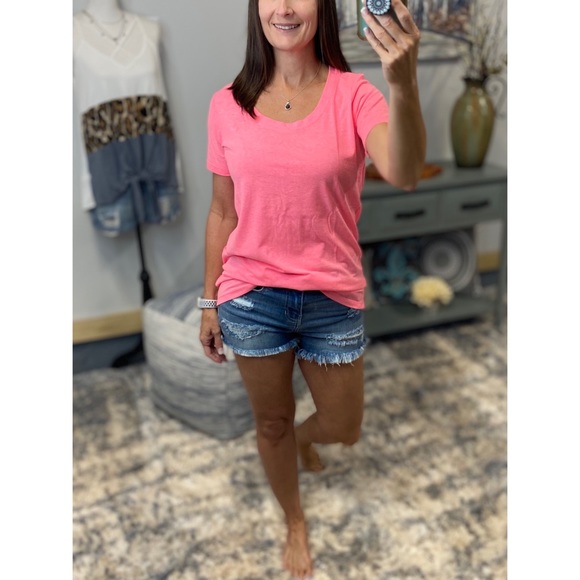 ❤️🔥Loose Floaty Boyfriend Melange Neon Pink 1318 - Picture 2 of 8